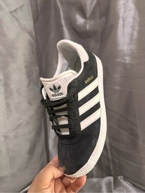 adidas Kids Gazelle Suede Sneaker - Black & White